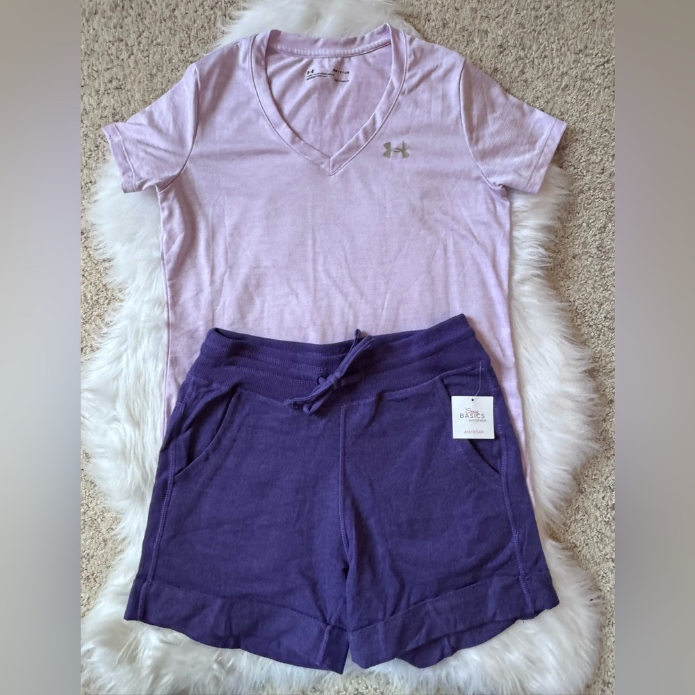 NWT (and w/o) BUNDLE! NWT Sexy Basics Size S Shorts/EUC UA Lavender Size S Tee